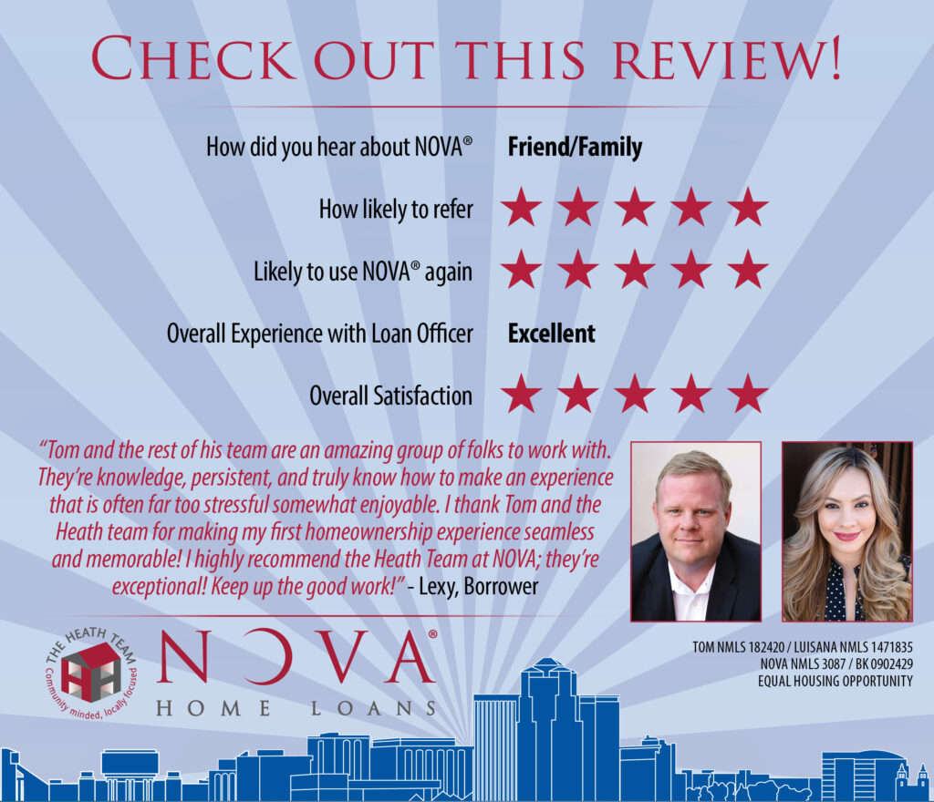 I Highly Recommend the Heath Team at NOVA Home Loans
